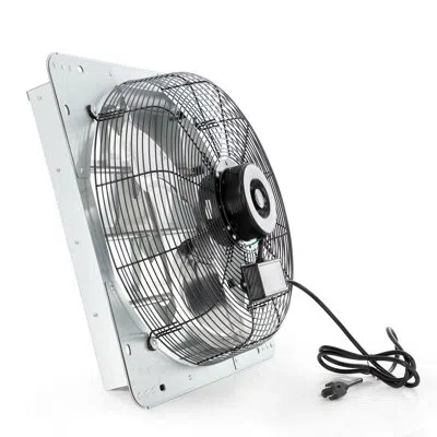 Vie Air 18 Inch Corded Wall Mount Ventilator Fan With Shutters In Silver