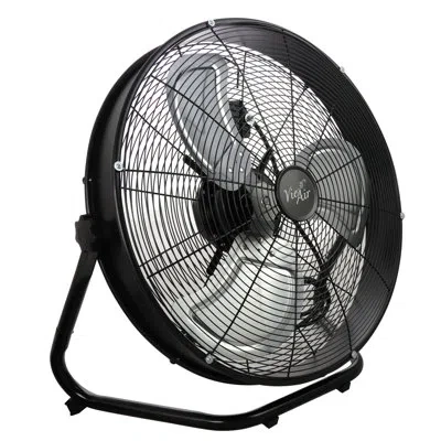 Vie Air 20" 3 Speed Motor Metal Floor Drum Fan In Black