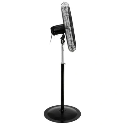 Vie Air 30" Industrial Heavy Duty Pedestal Oscillating Metal Stand Fan In Black