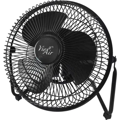 Vie Air 8 Inch High Velocity Metal Desk And Floor Fan In Black