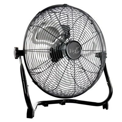 Vie Air Industrial Metal Floor Fan In Black