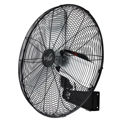 Vie Air The  24 Inch Tilting Wall Mountable Heavy Duty Commercial Strength Oscillating Fan With 3 Spe In Black