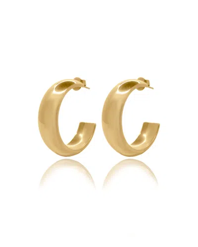 Viea Women's Armani C Shaped Chunky Gold Hoop Earrings
