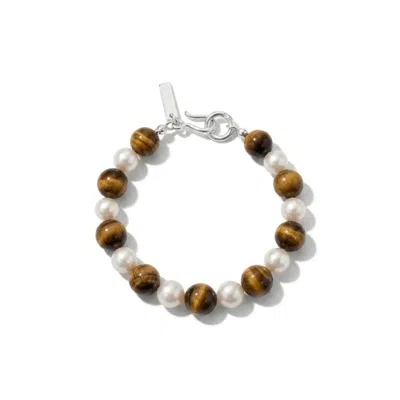 Viea Women's Brown / White Solis Strand Bracelet In Multi