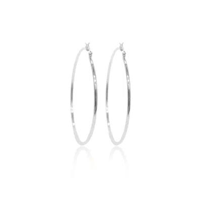 Viea Women's Casia Minimal Hoop Earrings - Silver