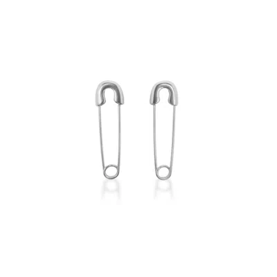 Viea Women's Gil Safety Pin Statement Earrings - Silver
