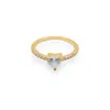 Viea Women's Gold Amoré Dainty Heart Stone Ring