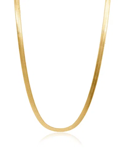Viea Women's Gold Antonette Flat Herringbone Chain Necklace