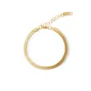 Viea Women's Gold Antonette Flat Herringbone Snake Chain Bracelet