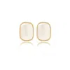 Viea Women's Gold Blaire Faux Pearl Stud Earrings