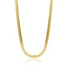 Viea Women's Gold Capri Herringbone Flat Snake Chain Necklace