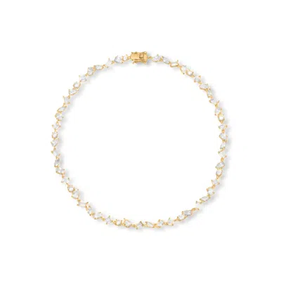 Viea Women's Gold Carina Multiple Cut Zirconia Stone Necklace