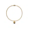 Viea Women's Gold Casie Twist Chain Ball Pendant Necklace