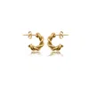 Viea Women's Gold Celeste Mini Twist Chain Dainty Hoop Earrings