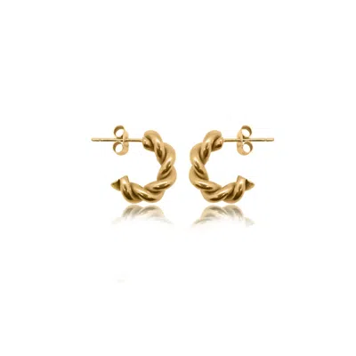 Viea Women's Gold Celeste Mini Twist Chain Dainty Hoop Earrings
