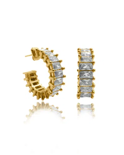 Viea Women's Gold Ciana Baguette Zircon Earrings