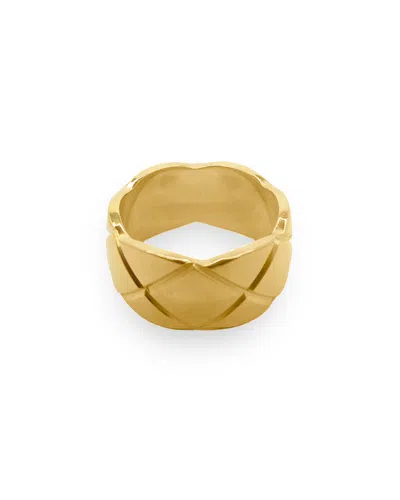 Viea Women's Gold Eve Criss Cross Pattern Ring