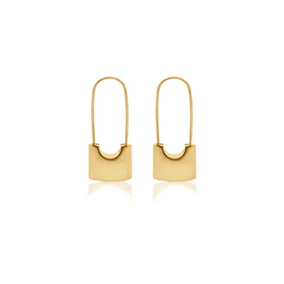 Viea Women's Gold Haven Padlock Statement Earrings