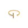 Viea Women's Gold Hazel Dainty Zirconia Stone Ring