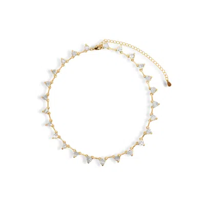 Viea Women's Gold Heart Zirconia Stones Necklace