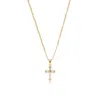 Viea Women's Gold Iris Cross Dainty Pendant Necklace
