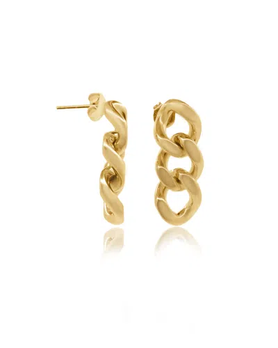 Viea Women's Gold Kyra Thick Cuban Link Chain Earrings