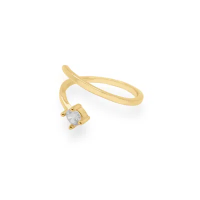 Viea Women's Gold Liana Dainty Zirconia Stone Ring