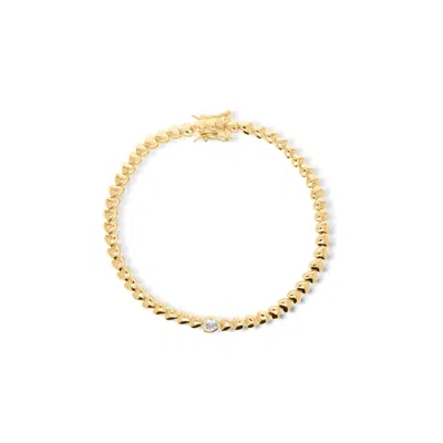 Viea Women's Gold Love Heart Shaped Bead Bracelet