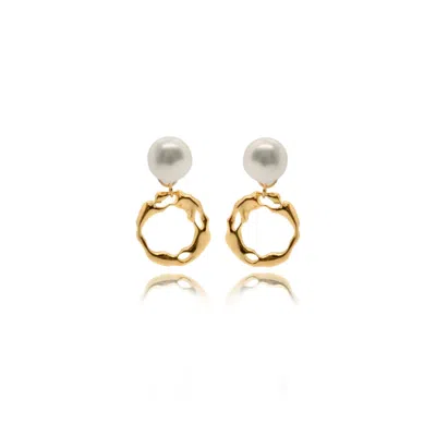 Viea Women's Gold Maria Freshwater Pearl Earrings