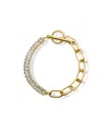Viea Women's Gold Nyra Luxury Half Chain Half Zirconic Bracelet In Gold