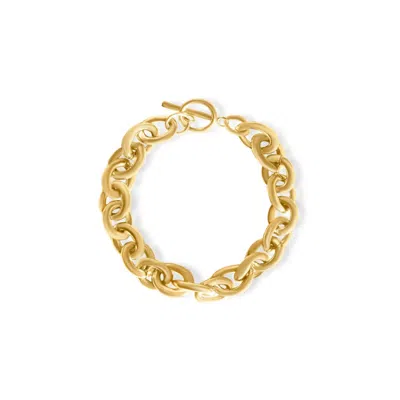 Viea Women's Gold Peyton Statement Round Link Chain Bracelet