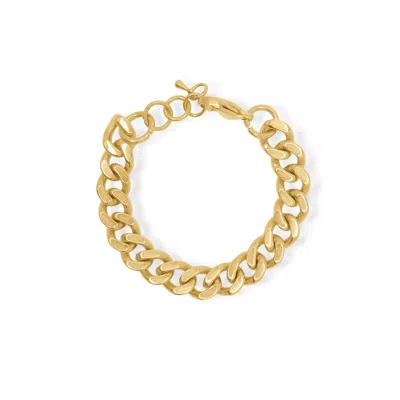 Viea Women's Gold Sage Statement Cuban Chain Link Bracelet