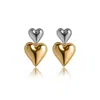 Viea Women's Gold / Silver Giselle Two Tone Statement Heart Shaped Earrings