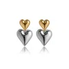 Viea Women's Gold / Silver Sadie Two Tone Statement Heart Shaped Earrings