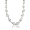 Viea Women's Gold / White Margaret Faux Baroque Choker Necklace
