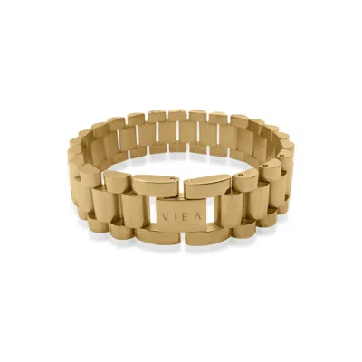Viea Women's Gold Zeus Classic Link Watchband