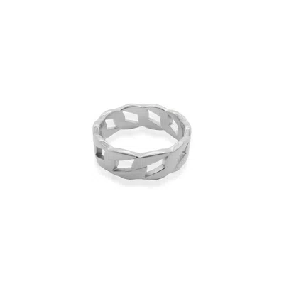 Viea Women's Kalani Cuban Chain Inspired Ring -silver