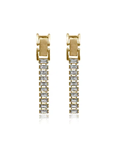 Viea Women's Laena Baguette Gold Zircon Earrings