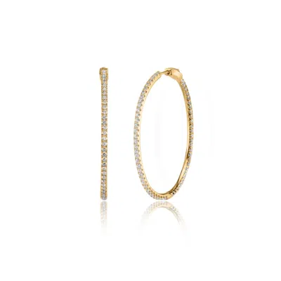 Viea Women's Lana Zirconia Stone Minimalist Hoop Earrings - Gold