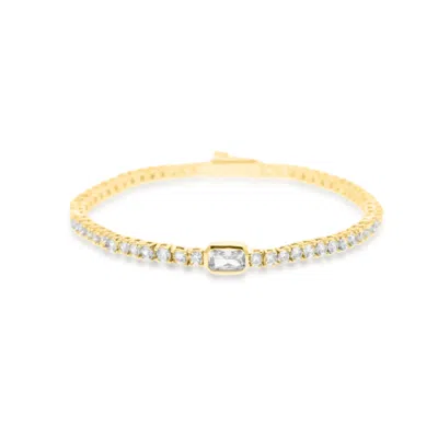 Viea Women's Malvi Tennis Chain Bracelet - Gold Size Seven Point Five