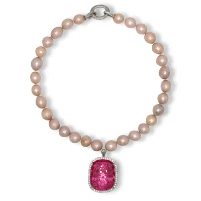 Viea Women's Pink Cherie Amethyst Pendant Necklace