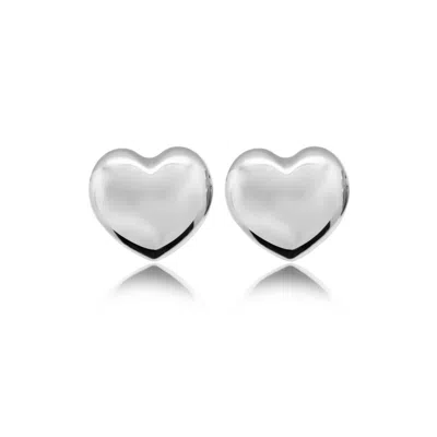 Viea Women's Silver Adora Statement Heart Shaped Earrings