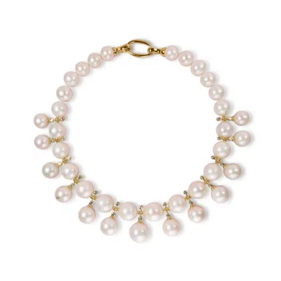 Viea Women's White Celestine Double Strand Necklace