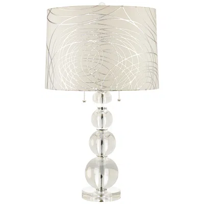 Vienna Full Spectrum 26 1/2" Silver Circles Crystal Spheres Table Lamp