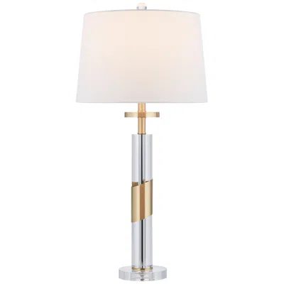 Vienna Full Spectrum Alfred 30 1/2" High Soft Brass And Crystal Column Table Lamp