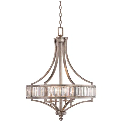 Vienna Full Spectrum Argento 24"w Silver 4-light Crystal Chandelier