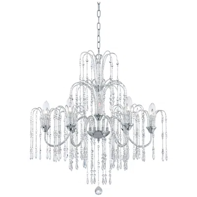 Vienna Full Spectrum Crystal Rain 28" Wide 6-light Crystal Chandelier