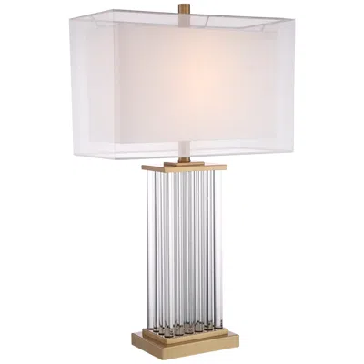 Vienna Full Spectrum Darcia Double Shade With Clear Glass Rods Table Lamp