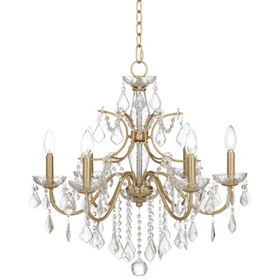 Vienna Full Spectrum Demallo 26" Gold 6-light Crystal Chandelier