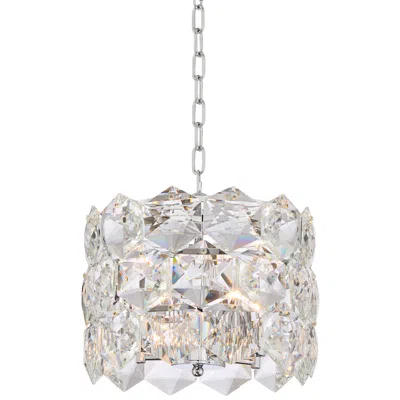 Vienna Full Spectrum Etienne 13 1/2" Chrome And Crystal Pendant Light